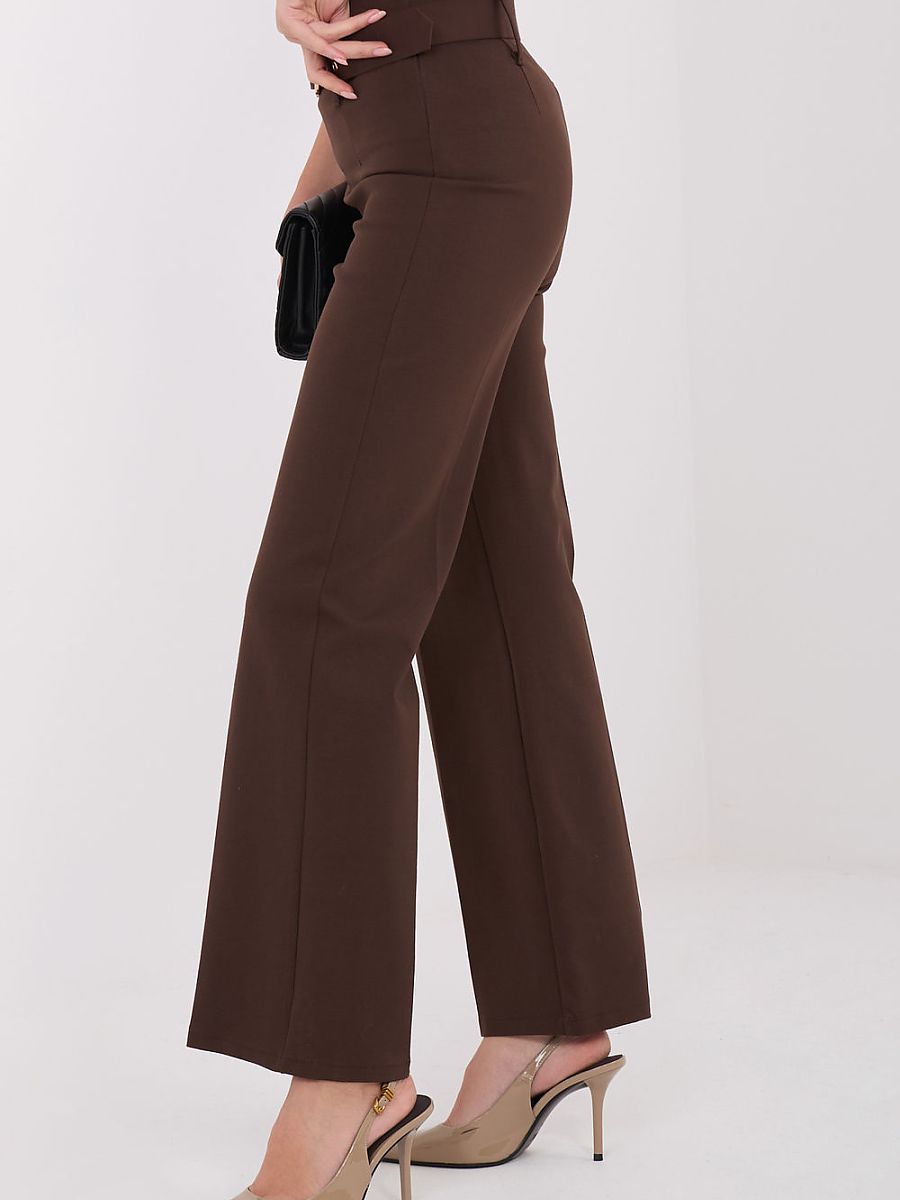Black straight-leg viscose trousers