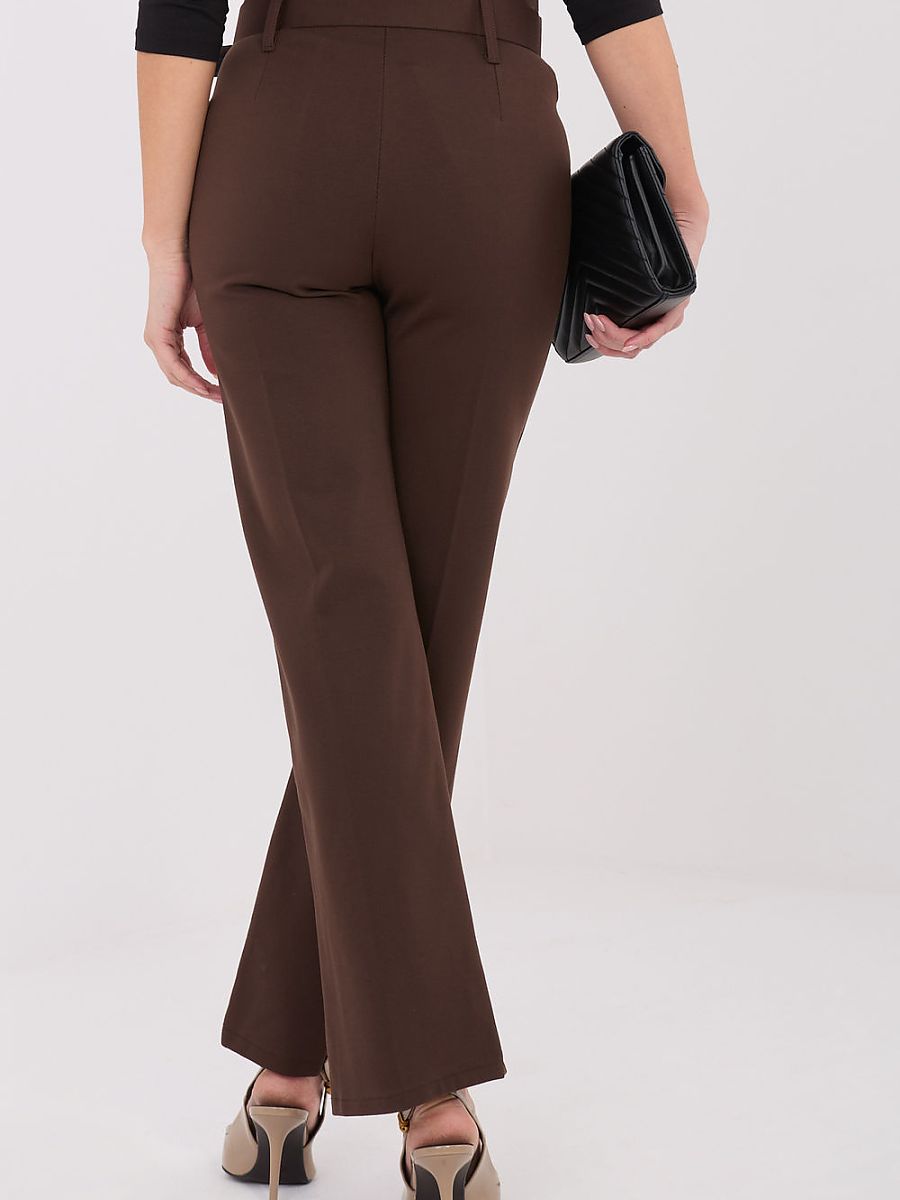 Black straight-leg viscose trousers