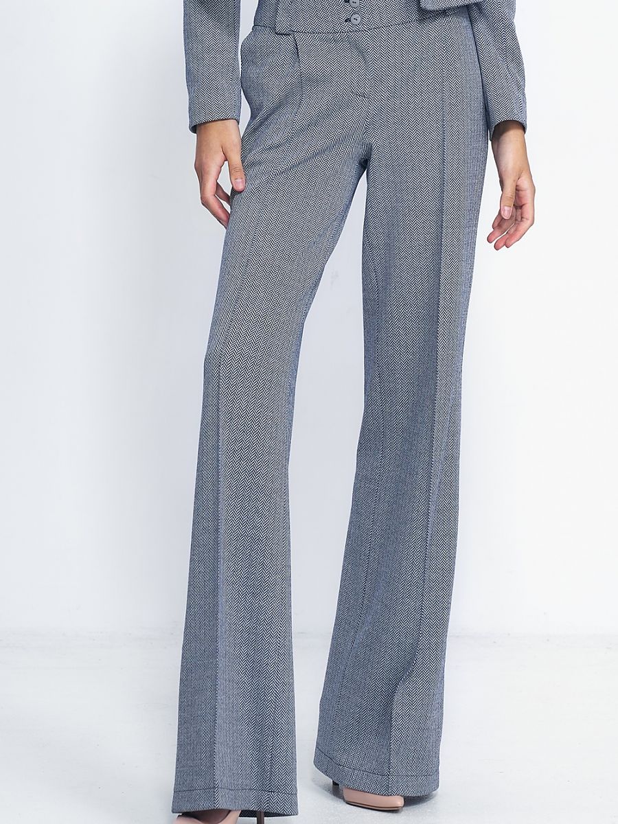 Navy blue wide-leg oversized trousers