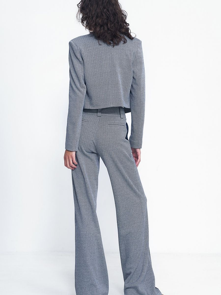 Navy blue wide-leg oversized trousers